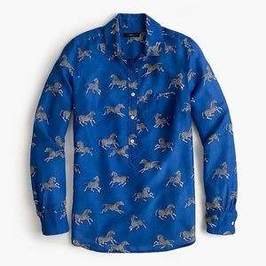 NWT J. Crew Zebra Print Classic Popover Size 2